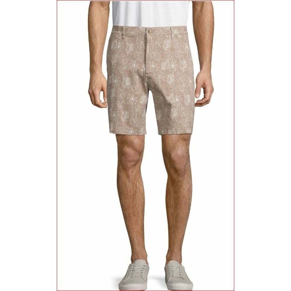 Slate & Stone Mens Ross Novelty Shorts 30 Brown Summer Leaves 3G6-SHO-4000-20